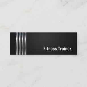 Fitness Trainer - Black Silver Stripes Mini Visitekaartje