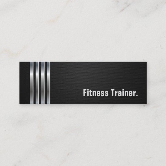 Fitness Trainer - Black Silver Stripes Mini Visitekaartje (Voorkant)