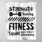 Fitness Trainer Bodybuilding Grunge Workout Poster (Voorkant)