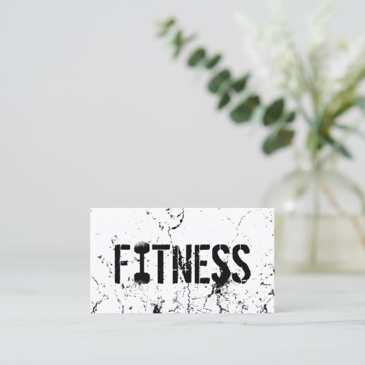 Fitness Trainer Bold Text Grunge Bodybuilding Visitekaartje (Staand voorkant)