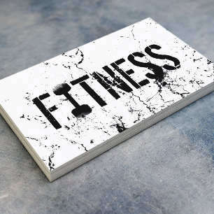 Fitness Trainer Bold Text Grunge Bodybuilding Visitekaartje