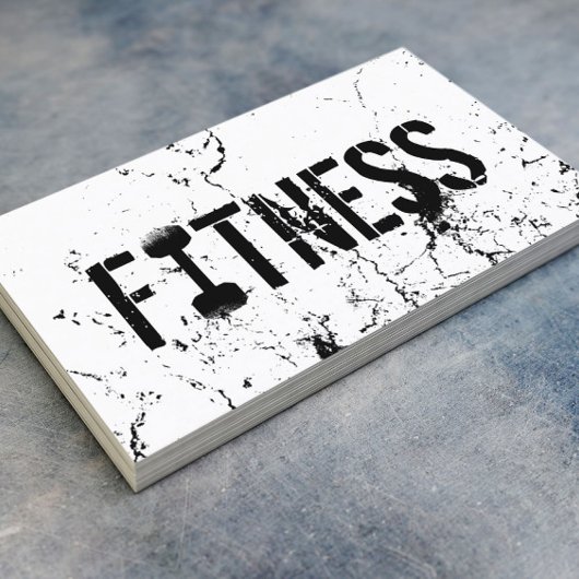 Fitness Trainer Bold Text Grunge Bodybuilding Visitekaartje