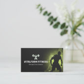 Fitness Trainer Business | Black Muscle Visitekaartje (Staand voorkant)