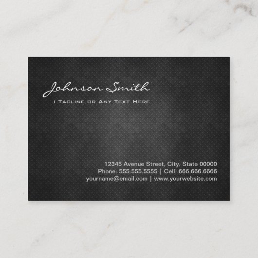 Fitness Trainer Cool Black Metal Simpliciet Visitekaartje (Achterkant)