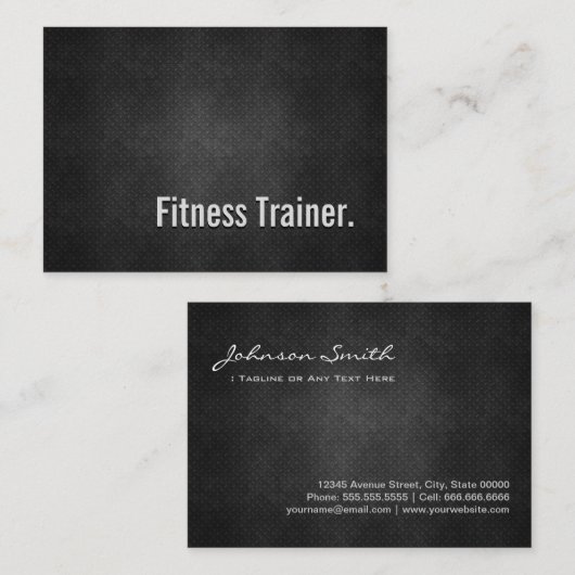 Fitness Trainer Cool Black Metal Simpliciet Visitekaartje (Voorkant / Achterkant)