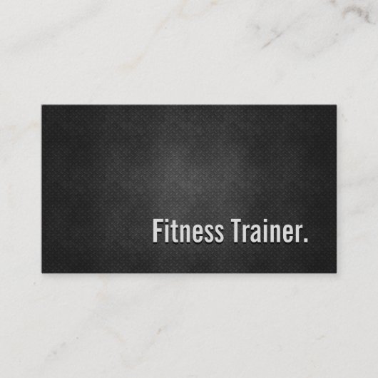 Fitness Trainer Cool Black Metal Simpliciet Visitekaartje (Voorkant)