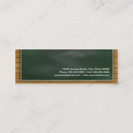 Fitness Trainer - Cool Blackboard Personal Mini Visitekaartje (Achterkant)