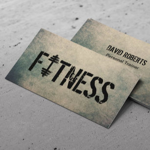 Fitness Trainer Cool Grunge Workout Bodybuilding Visitekaartje