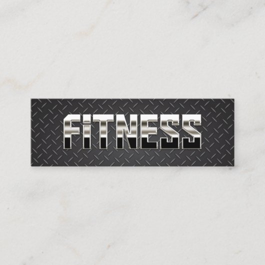 Fitness Trainer Cool Steel & Metal mini Mini Visitekaartje (Voorkant)