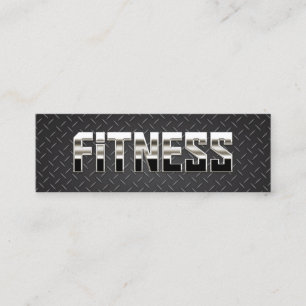 Fitness Trainer Cool Steel & Metal mini Visitekaartje