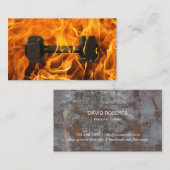 Fitness Trainer Dumbbell Fire Gym Visitekaartje (Voorkant / Achterkant)