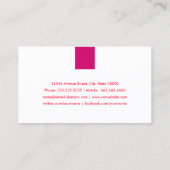 Fitness Trainer - Eenvoudig Roos roze Visitekaartje (Achterkant)