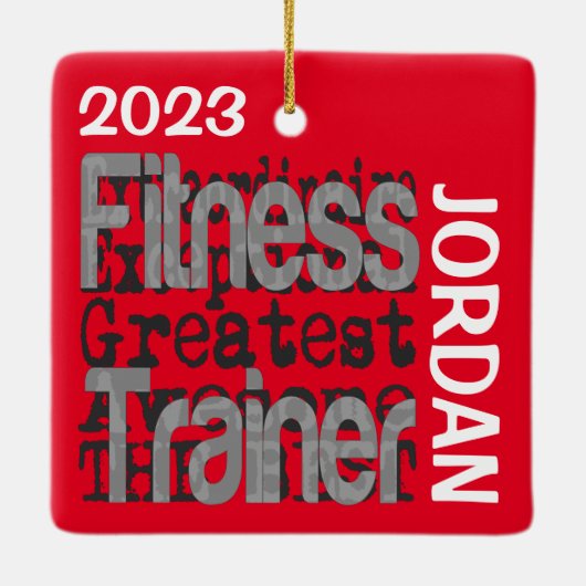 Fitness Trainer Extraordinaire CUSTOM Keramisch Ornament (Achterkant)