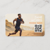 Fitness Trainer Foto QR-code Visitekaartje (Voorkant)