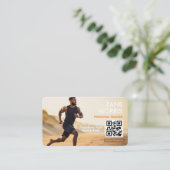 Fitness Trainer Foto QR-code Visitekaartje (Staand voorkant)