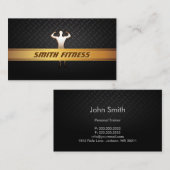 Fitness Trainer Gold Stripe Dark Metal Visitekaartje (Voorkant / Achterkant)