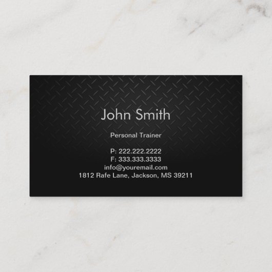 Fitness Trainer Gold Stripe Dark Metal Visitekaartje (Achterkant)