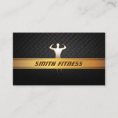 Fitness Trainer Gold Stripe Dark Metal Visitekaartje (Voorkant)