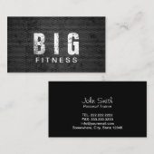 Fitness Trainer Grunge Metal Bold Text Visitekaartje (Voorkant / Achterkant)