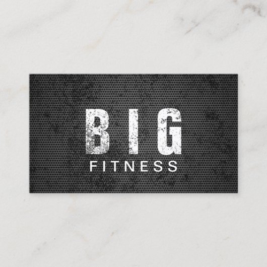 Fitness Trainer Grunge Metal Bold Text Visitekaartje (Voorkant)
