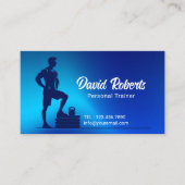 Fitness Trainer Gym Coach Modern Blauw Visitekaartje (Voorkant)
