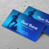 Fitness Trainer Gym Coach Modern Blauw Visitekaartje
