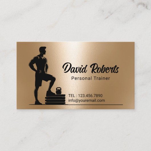 Fitness Trainer Gym Coach Modern Faux Gold Visitekaartje (Voorkant)