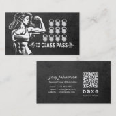 Fitness Trainer Gym Kettlebell Class Pass Loyalite Visitekaartje (Voorkant / Achterkant)