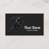 Fitness Trainer Hardlopen Atleet Minimalist Zwart Visitekaartje (Voorkant)