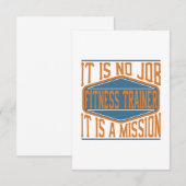 Fitness Trainer - Het is geen baan, het is een mis Bedankkaart (Voorkant / Achterkant)