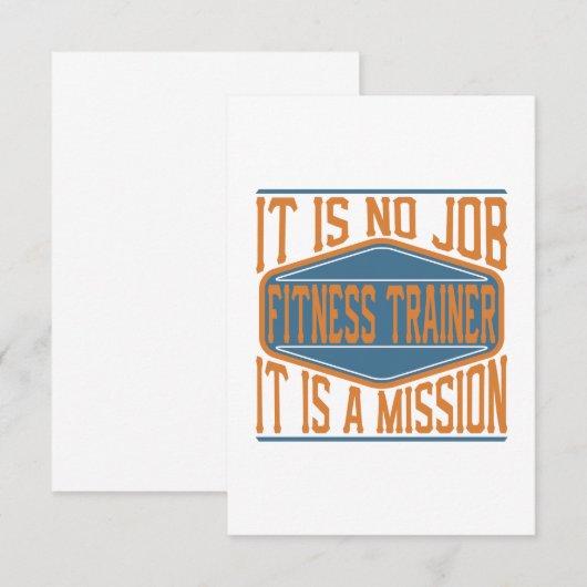 Fitness Trainer - Het is geen baan, het is een mis Bedankkaart (Voorkant / Achterkant)