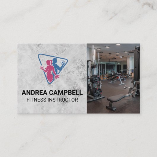 Fitness Trainer Logo | Fitnessapparatuur   Visitekaartje (Voorkant)