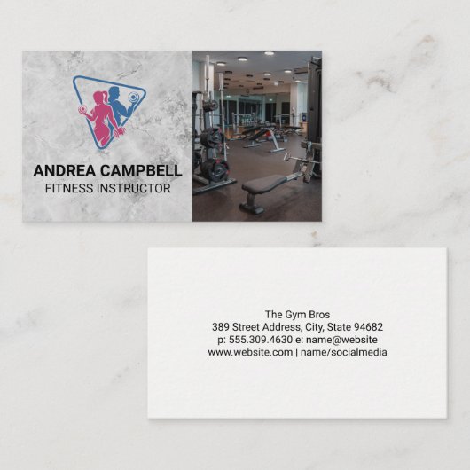 Fitness Trainer Logo | gymuitrusting Visitekaartje (Voorkant / Achterkant)