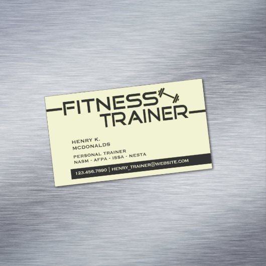 Fitness Trainer Magnetisch Visitekaartje (Voorbeeld)