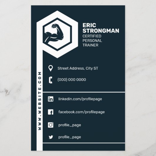 Fitness trainer minimalistisch mannelijk flyer (Voorkant)