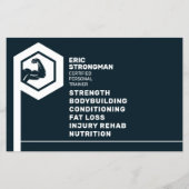 Fitness trainer minimalistisch mannelijk flyer (Achterkant)