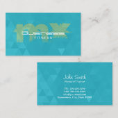 Fitness Trainer Modern Monogram Blauwgroen Visitekaartje (Voorkant / Achterkant)