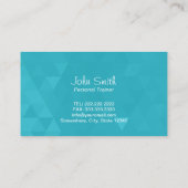 Fitness Trainer Modern Monogram Blauwgroen Visitekaartje (Achterkant)