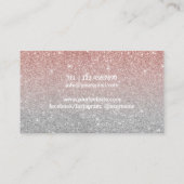 Fitness Trainer Modern Roos Gold en Silver Glitter Visitekaartje (Achterkant)