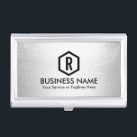 Fitness Trainer Modern Silver Monogram Visitekaarthouder<br><div class="desc">Fitness Trainer Modern Silver Monogram Business Card Holder.</div>