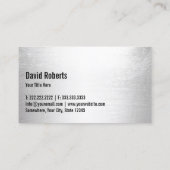 Fitness Trainer Modern Silver Monogram Visitekaartje (Achterkant)