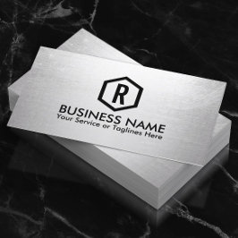 Fitness Trainer Modern Silver Monogram Visitekaartje