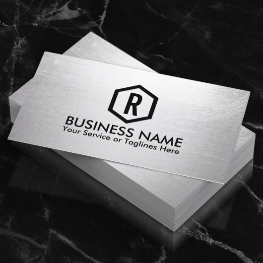 Fitness Trainer Modern Silver Monogram Visitekaartje