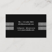 Fitness Trainer Modern Silver Sequins Stripes Dark Visitekaartje (Achterkant)