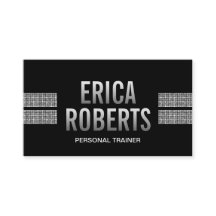 Fitness Trainer Modern Silver Sequins Stripes Dark