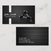 Fitness Trainer Modern Stripes Dark Metal Visitekaartje (Voorkant / Achterkant)