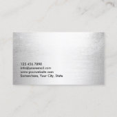 Fitness Trainer Moderne Strepen Faux Zilver Visitekaartje (Achterkant)