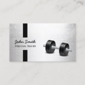 Fitness Trainer Moderne Strepen Faux Zilver Visitekaartje (Voorkant)