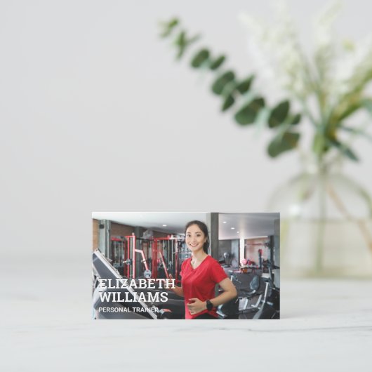 Fitness Trainer op loopbanden Visitekaartje (Staand voorkant)