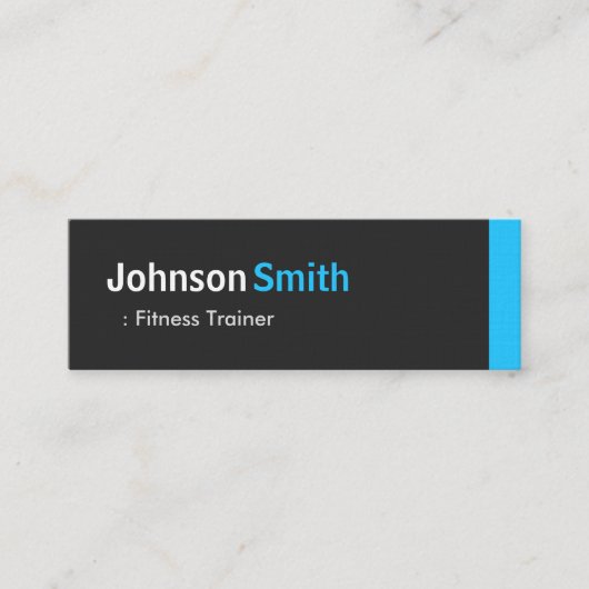 Fitness Trainer - Personal Aqua Blue Mini Visitekaartje (Voorkant)